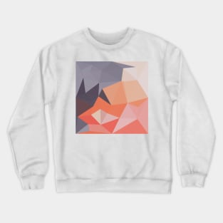 Atomic Tangerine Orange Abstract Low Polygon Background Crewneck Sweatshirt